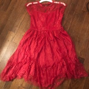 Girls Size 8 red lace Joyfolie dress